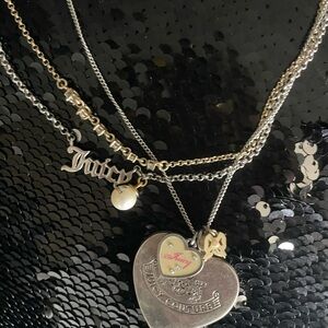 Juicy Couture Silver Heart Pendant Necklace